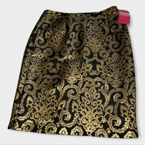 NWT Sunny Leigh gorgeous Gold and Black skirt - Picture 2 of 7